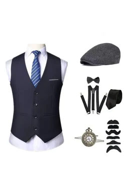 Colete Masculino Preto com Conjunto de Acessórios