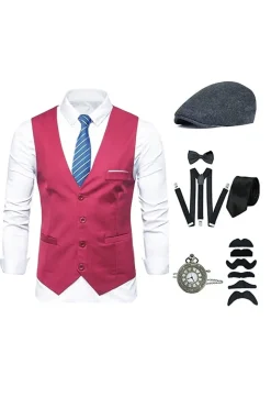 Colete Masculino Preto com Conjunto de Acessórios