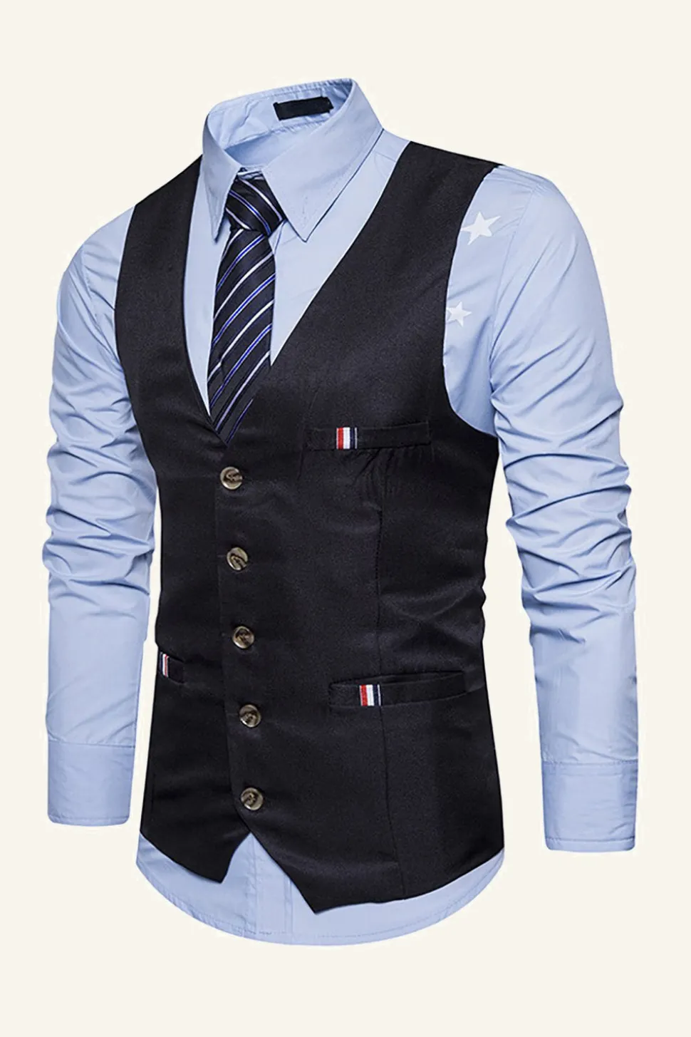 Colete Masculino Preto Peito Único