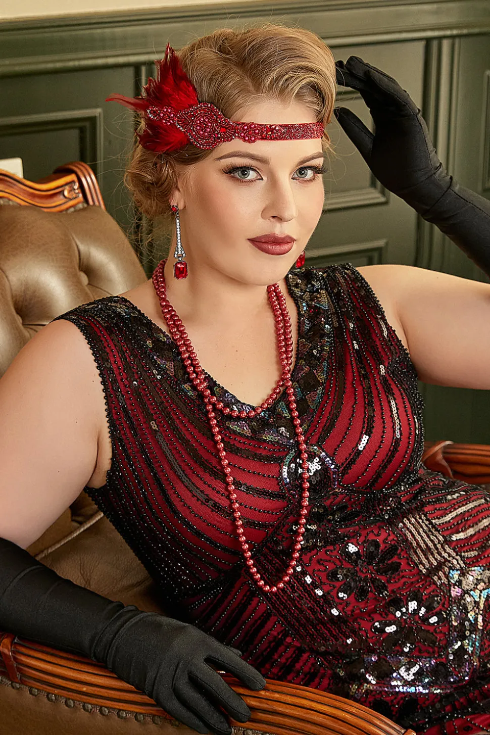 Conjunto de acessórios de fantasia de 1920 para mulheres