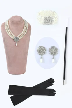 Conjunto de acessórios de 1920 para mulheres