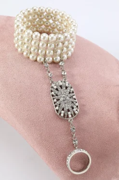Conjunto de acessórios de 1920 Flapper Golden/Silver