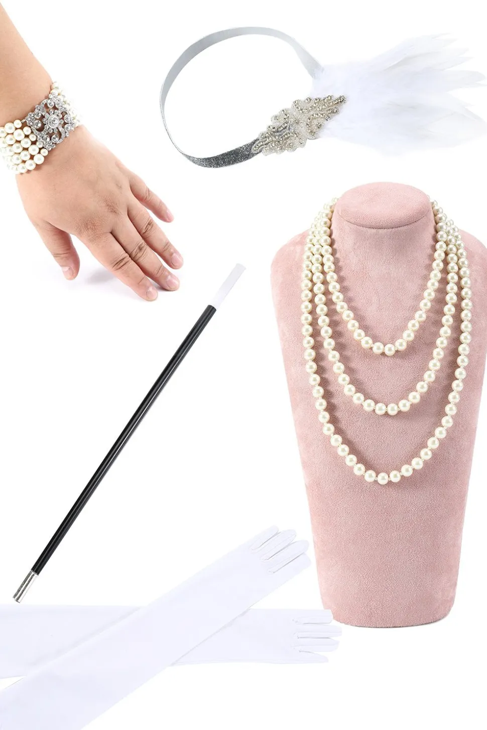 Conjunto de acessórios Gatsby de 1920