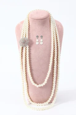 Conjunto de acessórios white Pearl 1920s