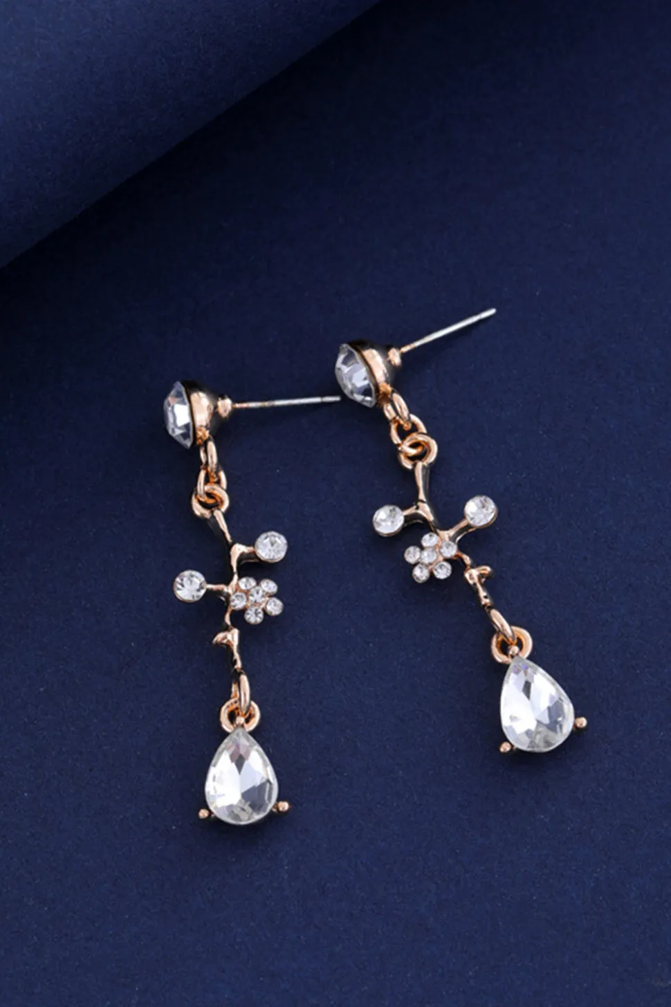 Conjunto de brinco de colar de noiva dourado para casamento