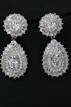Conjunto de joias de colar de cristal azul real