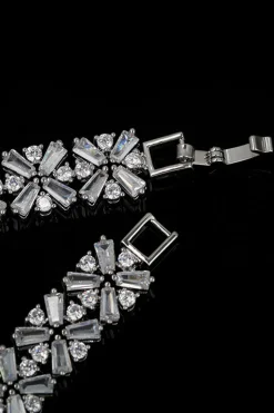 Conjunto de joias de colar de cristal azul real