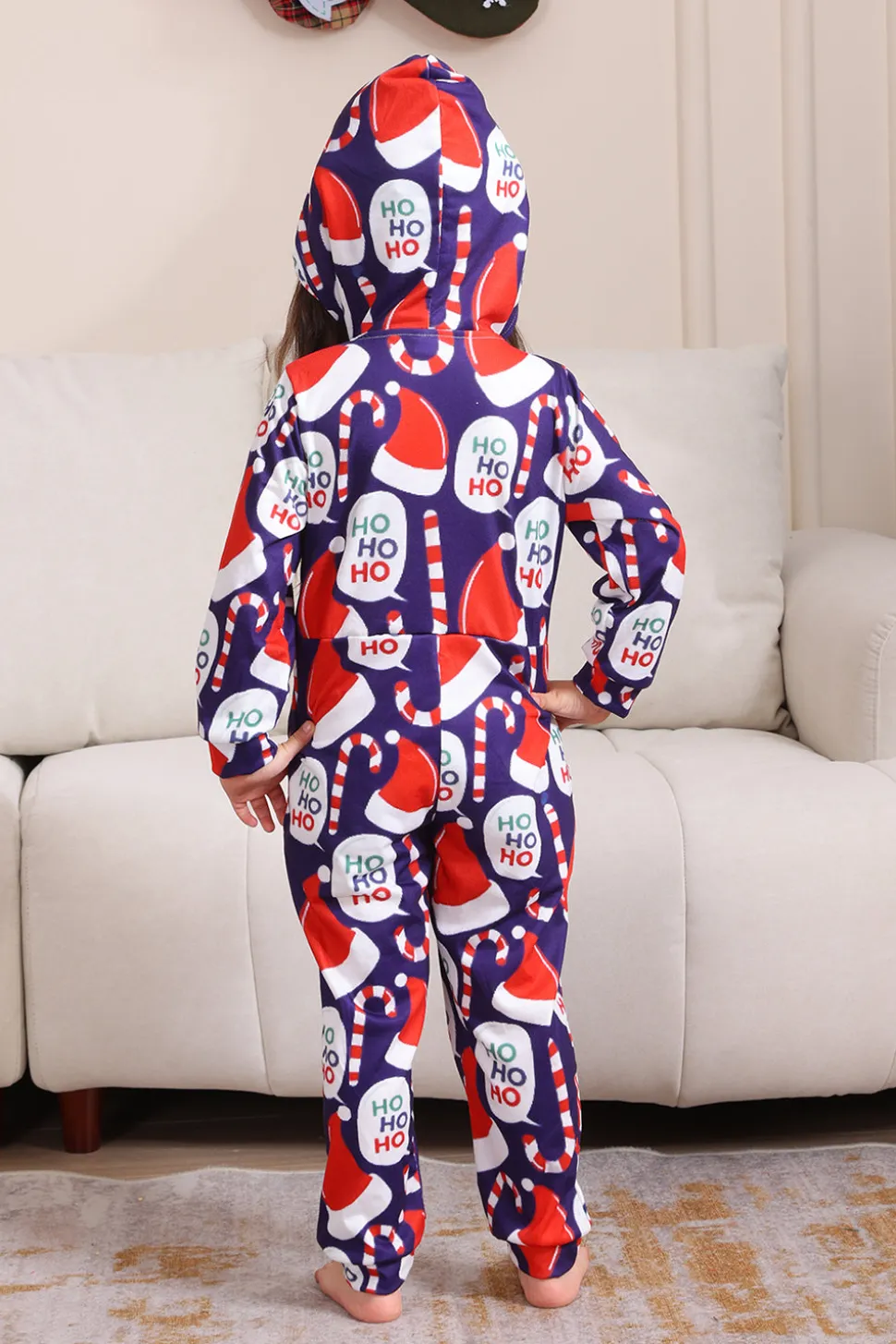 Conjunto de pijama azul escuro Red Hat Print Family Conjunto de pijama
