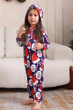 Conjunto de pijama azul escuro Red Hat Print Family Conjunto de pijama
