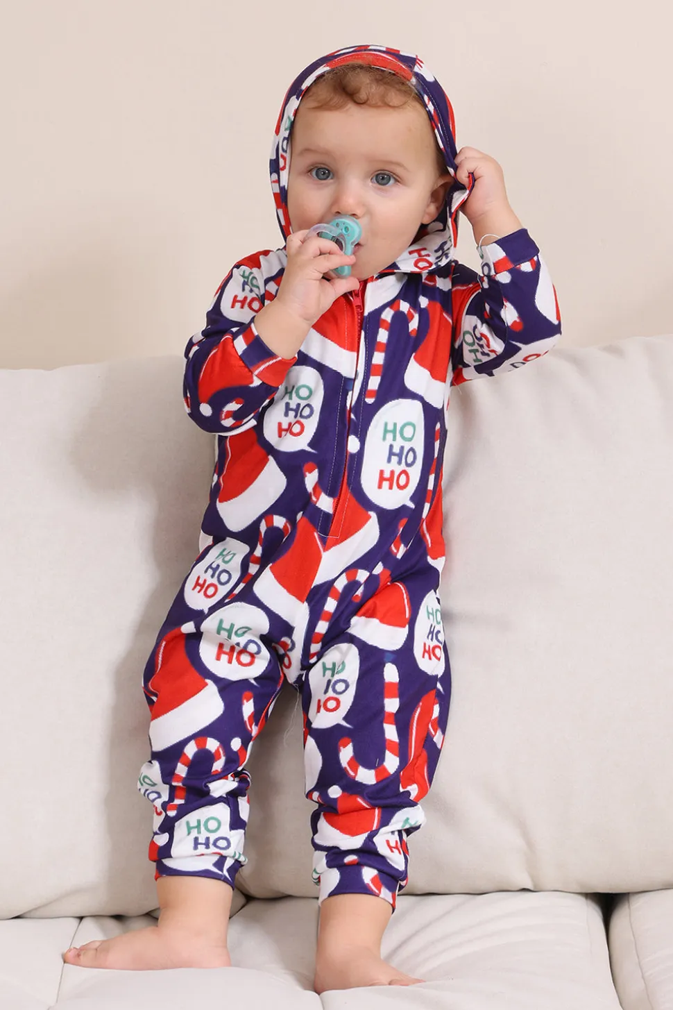 Conjunto de pijama azul escuro Red Hat Print Family Conjunto de pijama