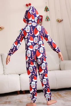 Conjunto de pijama azul escuro Red Hat Print Family Conjunto de pijama