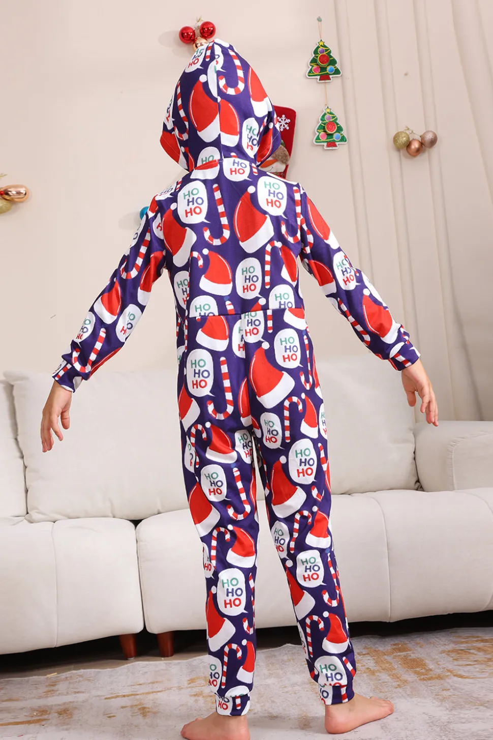 Conjunto de pijama azul escuro Red Hat Print Family Conjunto de pijama