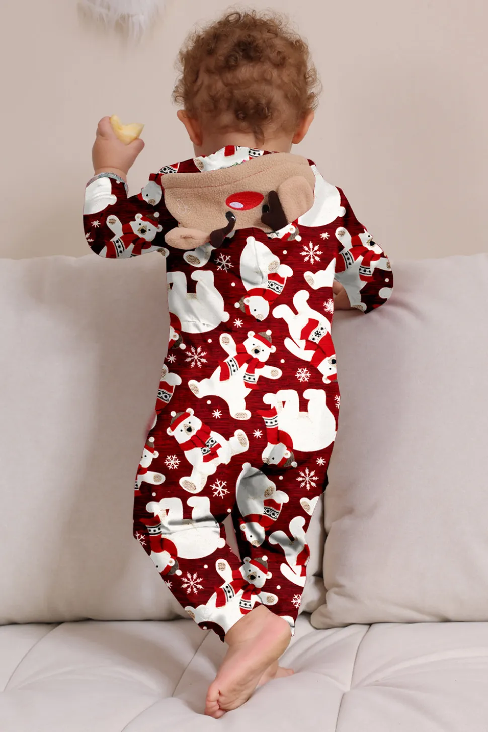 Conjunto de pijama da família Burgundy Bear
