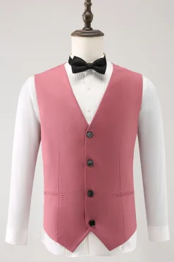 Coral Notched Lapel 3 Peça Single Breasted Men's Prom Suits