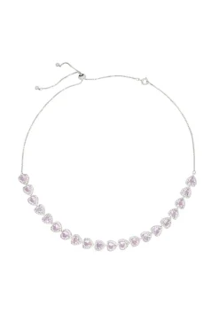 Coração cintilante rosa Colar de strass