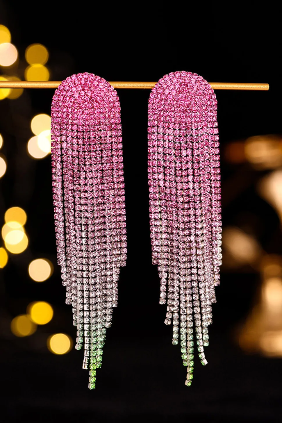 Coração Vermelho Trendy Full Diamond Tassel Brincos