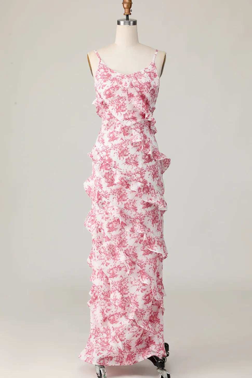 Corar Floral Bainha Longos Vestidos Para Casamento Convidada com Fenda