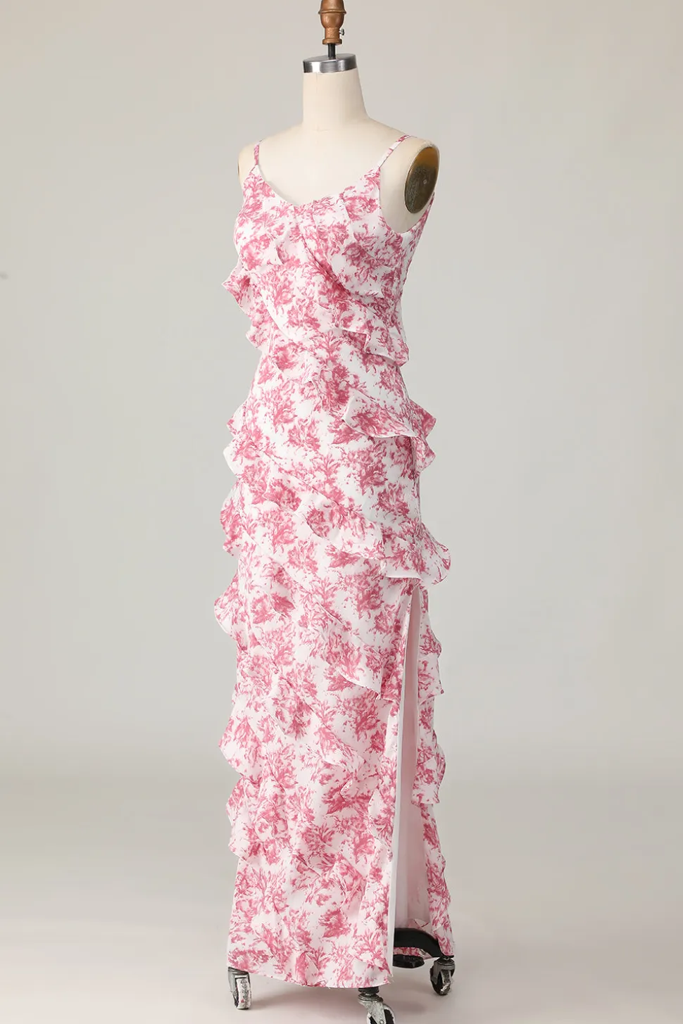 Corar Floral Bainha Longos Vestidos Para Casamento Convidada com Fenda