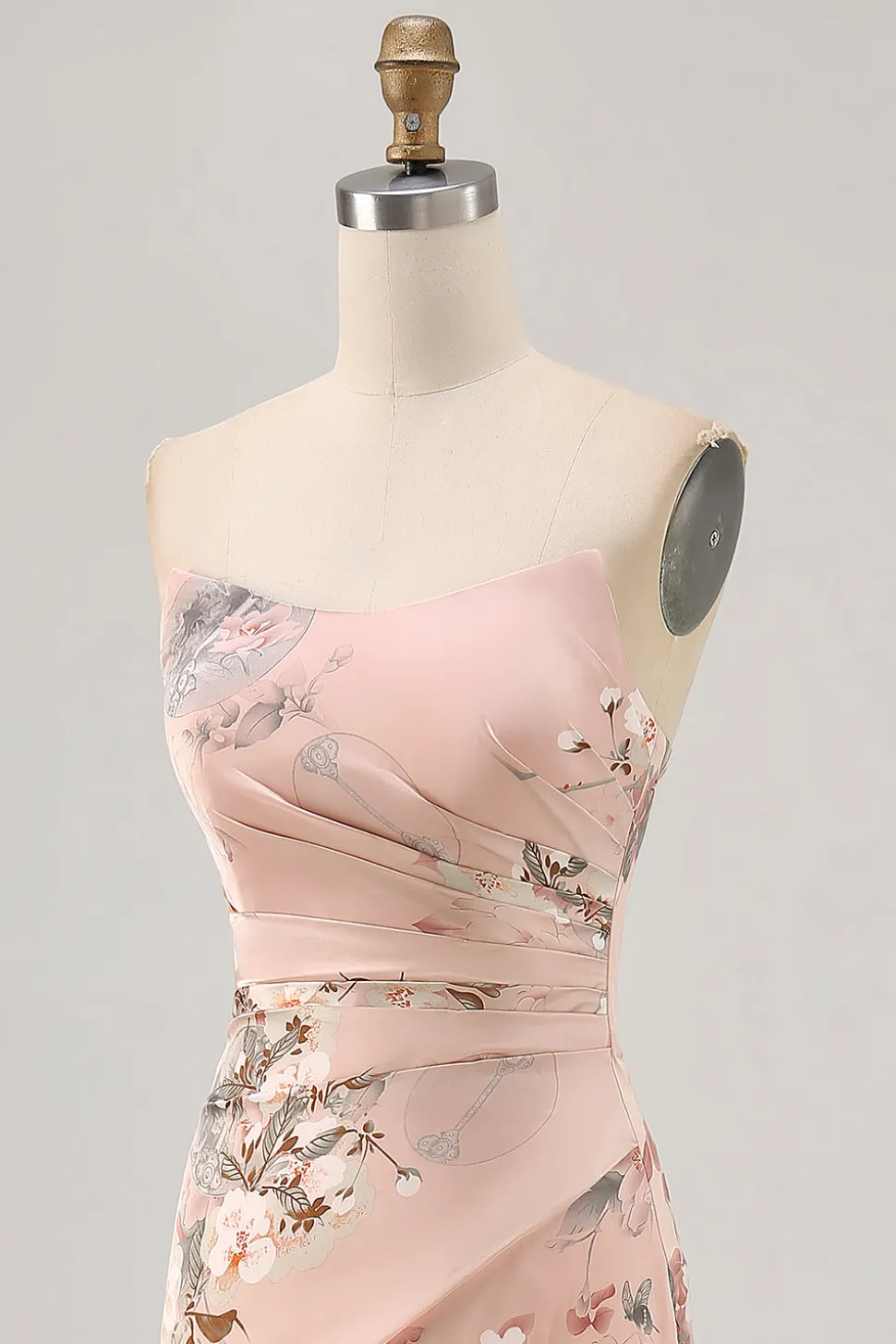 Corar Flores Direto Bainha Longos Vestido Para Casamento Convidada com Fenda