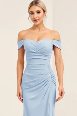 Corar Rosa Sem Ombros Bainha Ruched Longos Vestido Cerimónia