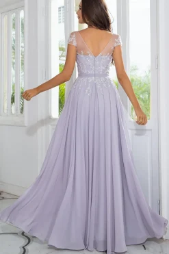 Cor-de-rosa De contas chiffon mãe do vestido de noiva