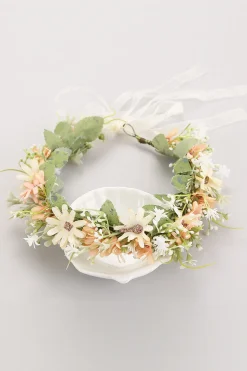 Coroa de grinalda branca Headband de noiva