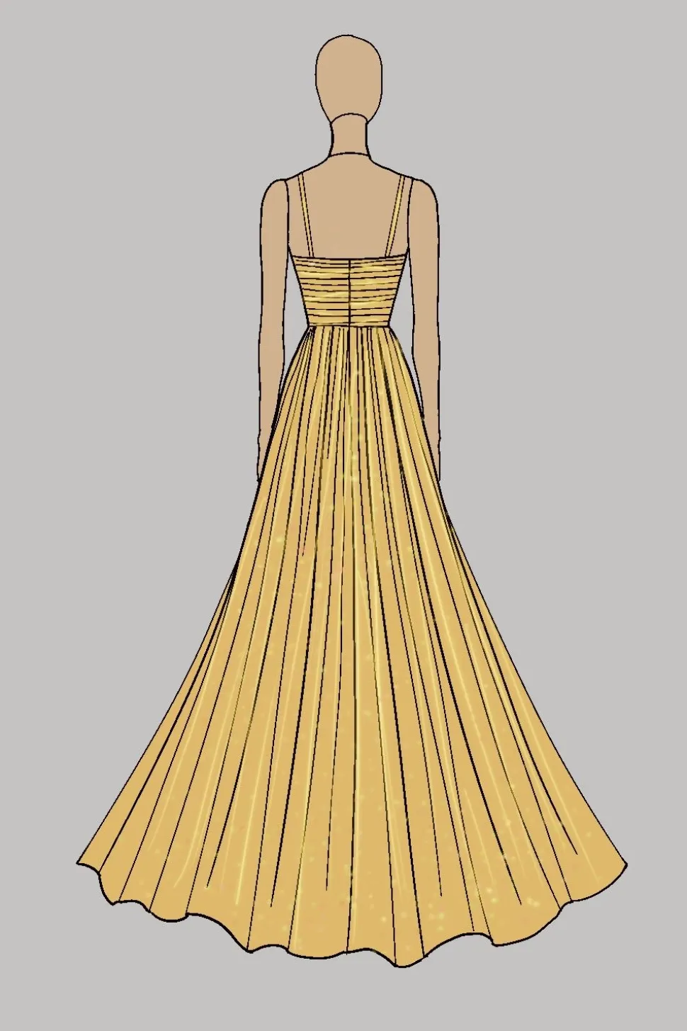 Correias de Espaguete de Ouro A-Line Vestido Longo Metálico de Baile com Fenda Alta