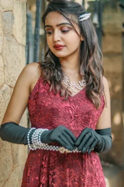 Correias exclusivas Renda Borgonha