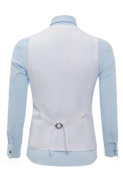 Corrente Branca Colete Masculino com 5 Peças Acessórios set