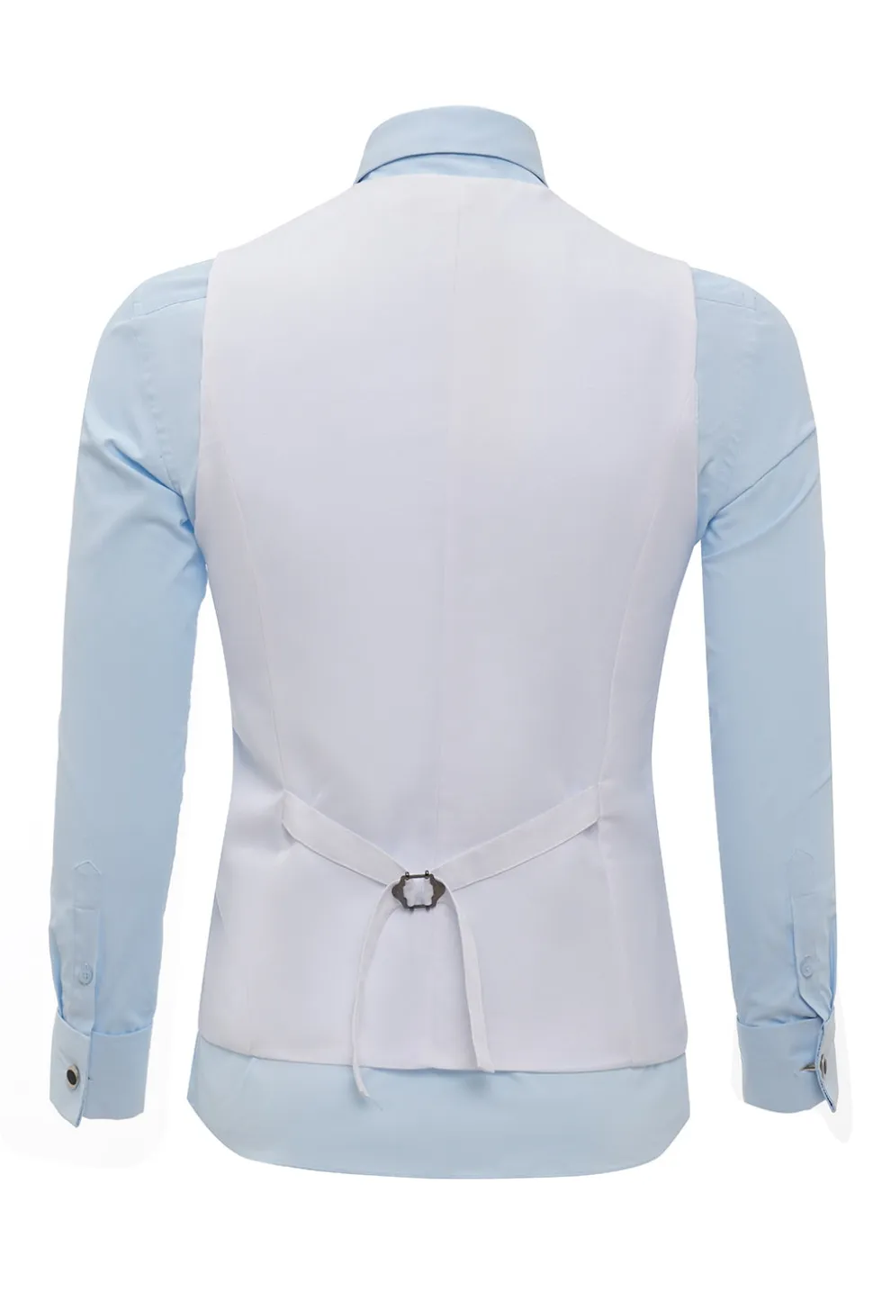 Corrente Branca Colete Masculino com 5 Peças Acessórios set