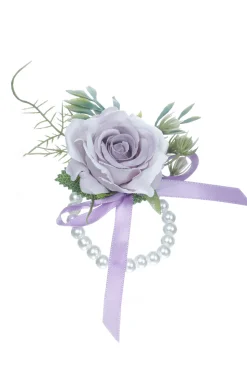 Corsage de pulso delicado de pérola rosa para festa de casamento