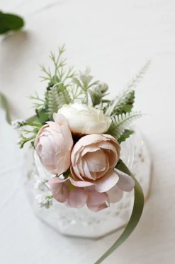 Corsage de pulso elegante Blush Prom para festa de casamento