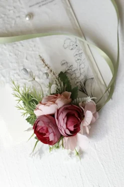 Corsage de pulso elegante Blush Prom para festa de casamento