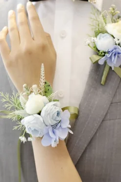 Corsage de pulso elegante Blush Prom para festa de casamento