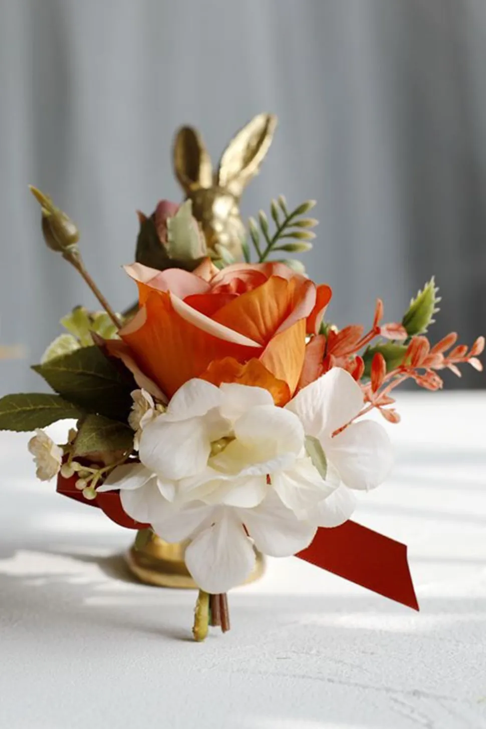 Corsage de pulso elegante Blush Prom e Boutonniere masculino para festa de casamento