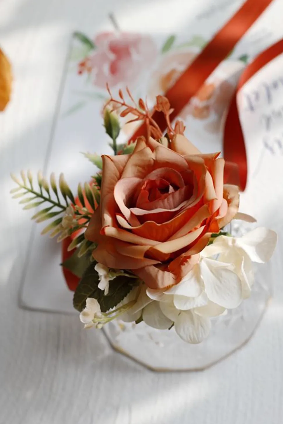 Corsage de pulso elegante Blush Prom e Boutonniere masculino para festa de casamento