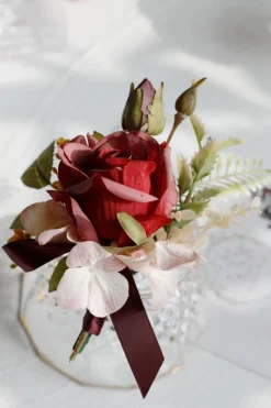 Corsage de pulso elegante Blush Prom e Boutonniere masculino para festa de casamento