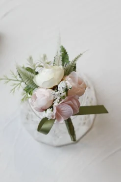 Corsage de pulso romântico azul do baile de formatura para festa de casamento