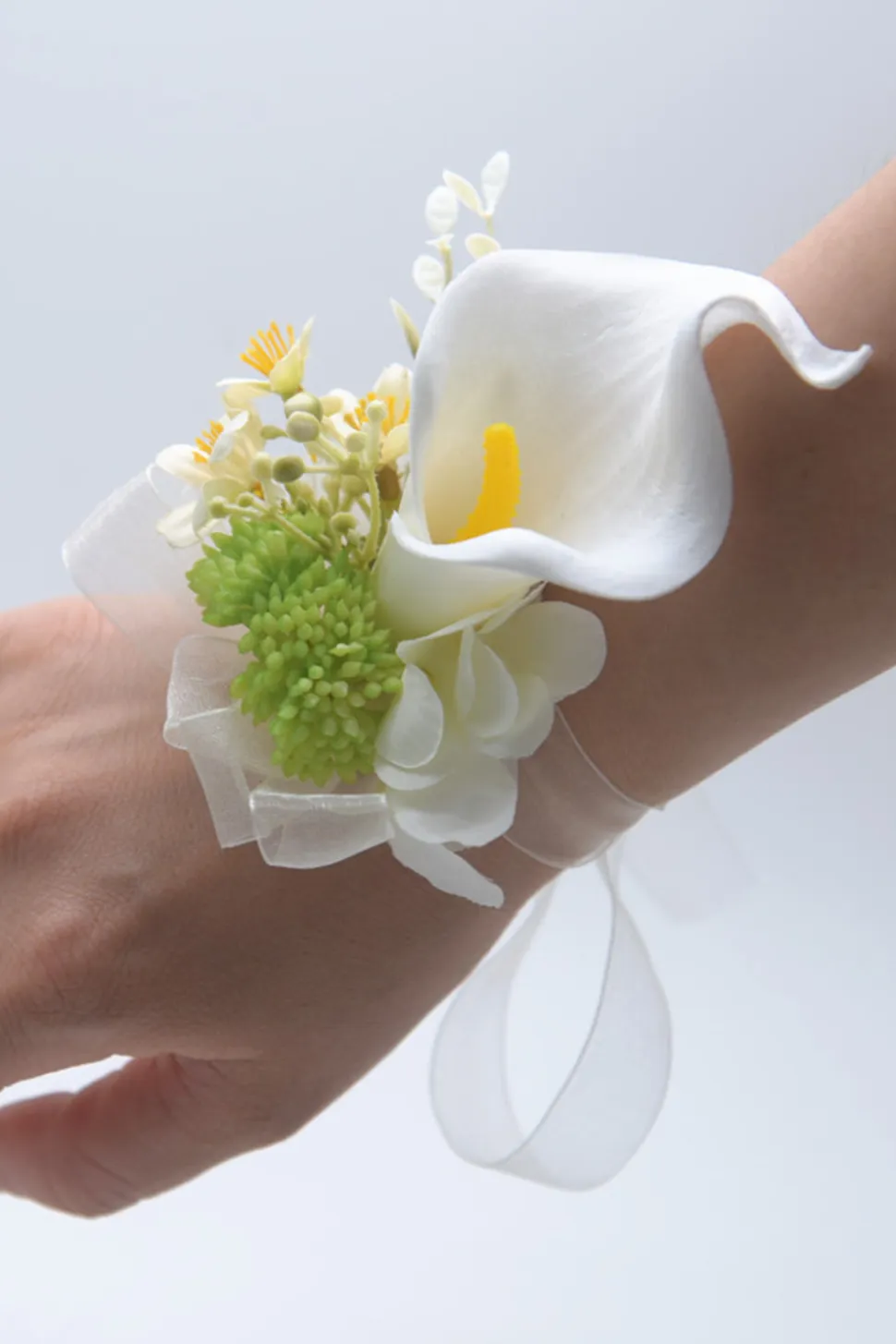 Corsage de pulso rosa para dama de honra