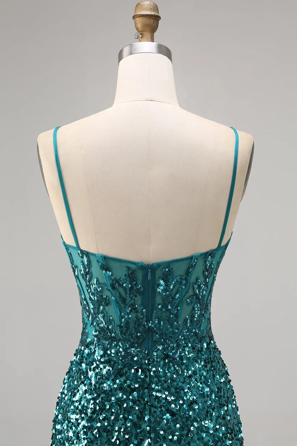 Corset Cinza Azul Bodycon Vestido Homecoming Sequin