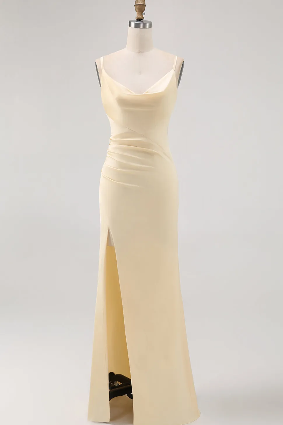 Daffodil Esparguete Alças Cetim Bainha Vestido Madrinha