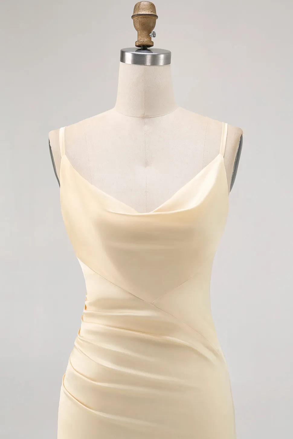 Daffodil Esparguete Alças Cetim Bainha Vestido Madrinha