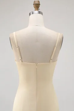 Daffodil Esparguete Alças Cetim Bainha Vestido Madrinha