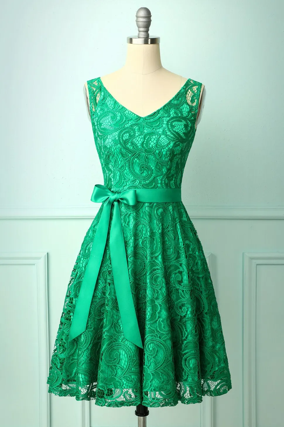Dama de honra verde do laço
