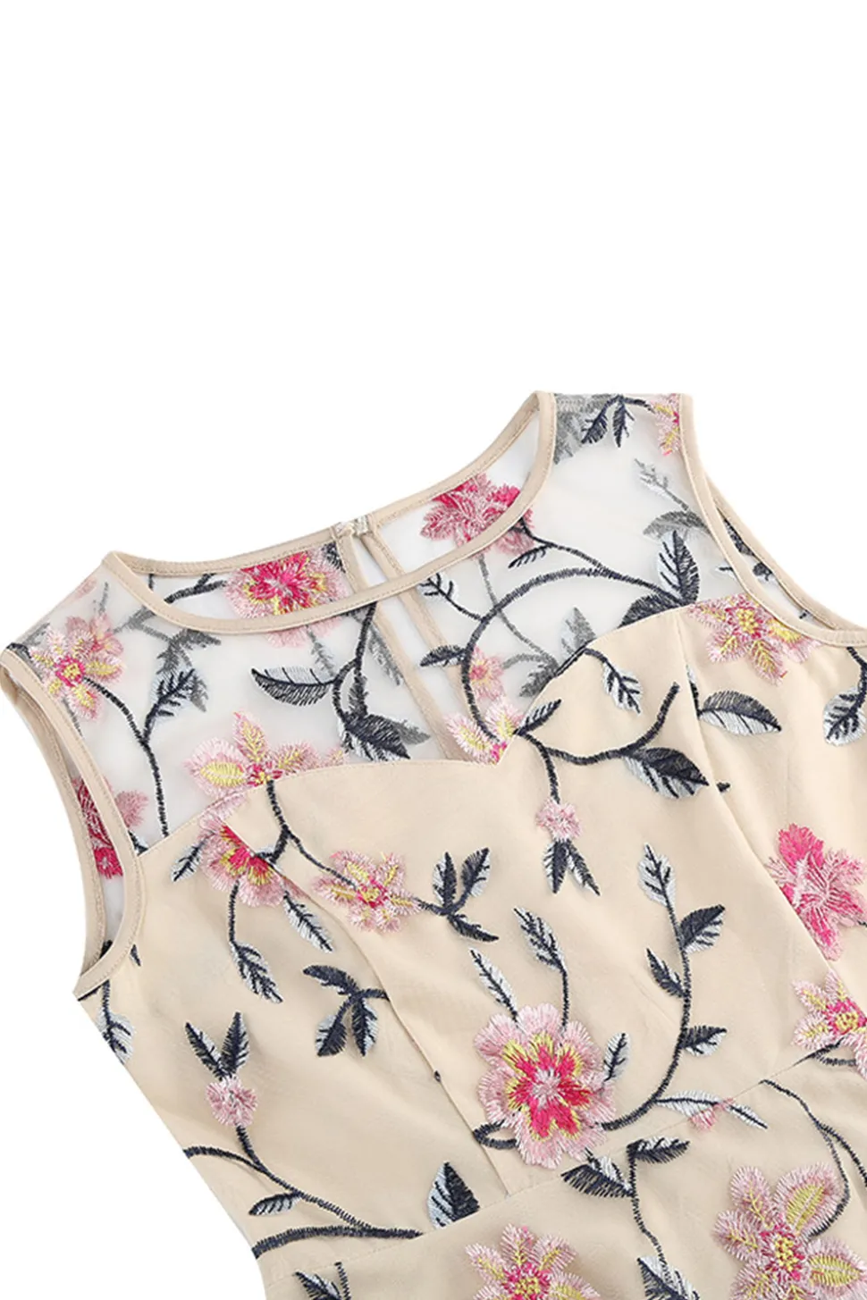 Damasco elegante floral bordado mangas midi vestido vintage