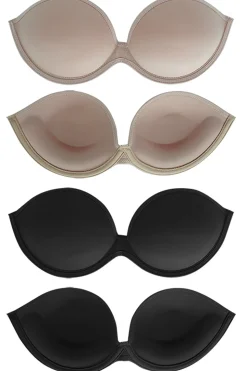 Damasco Mulheres Strapless Invisível Seamless Push Up Bra