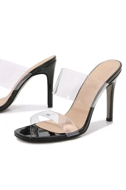 Damasco Slip On Stiletto Heel Peep toe Sandálias Claras Chinelos Moda Shoes