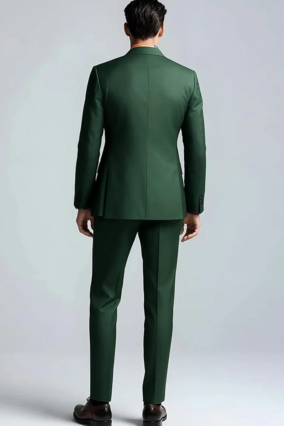 Dark Green Peak Lapela 2 Peças Slim Fit Prom Ternos