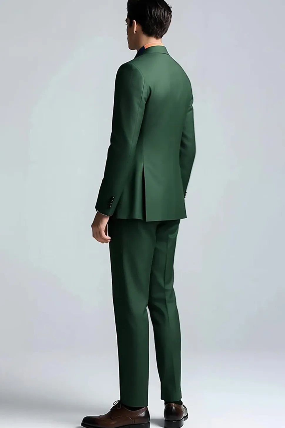 Dark Green Peak Lapela 2 Peças Slim Fit Prom Ternos
