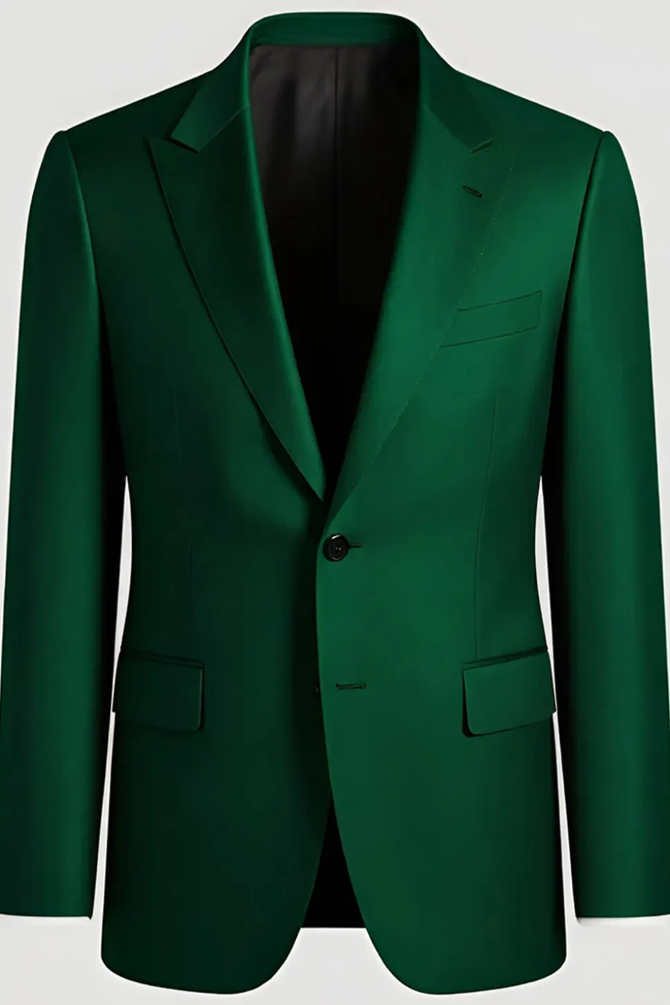 Dark Green Peak Lapela 2 Peças Ternos Masculinos